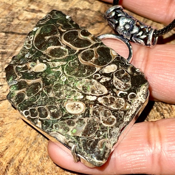 Large Elemia Turritella Agate Pendant 2” - Picture 8 of 12